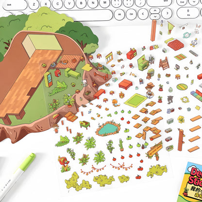 My Dream House 3D Sticker | 2 Cute Miniature Scenes