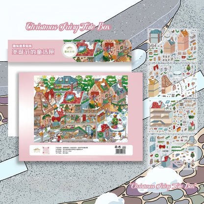 Christmas House 3D Sticker | 4 Cute Miniature Scenes
