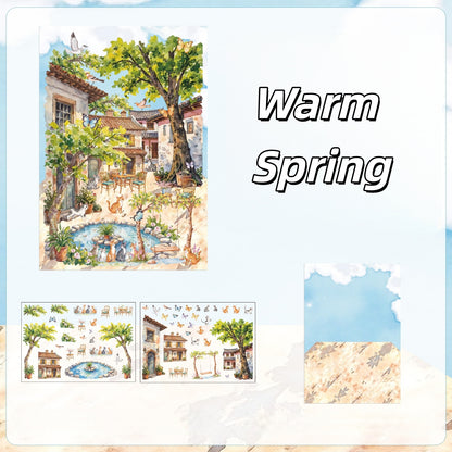 Four Seasons House 3D Sticker | 4 Cute Miniature Scene