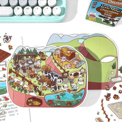 Little Wonder Rooms 3D Sticker | 4 Cute Miniature Scenes