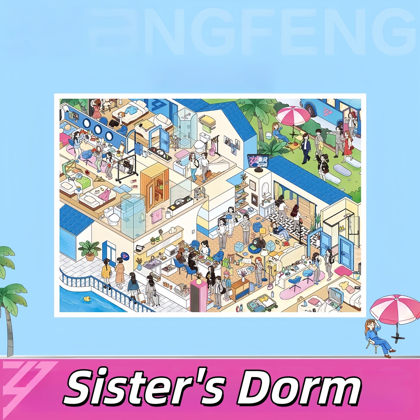 Sisters Who Make Waves 3D Sticker | 3 Cute Miniature Scenes