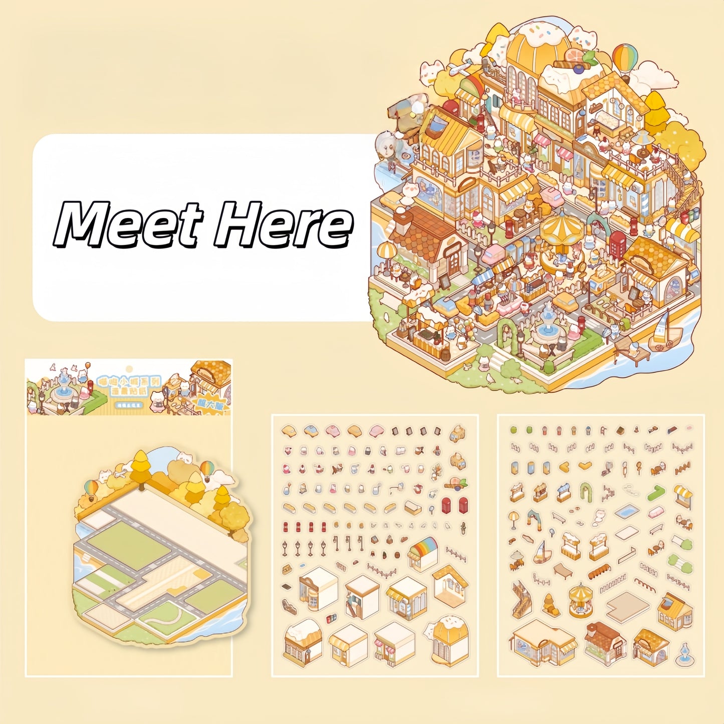 Sweet Serendipity 3D Sticker | 3 Cute Miniature Scenes