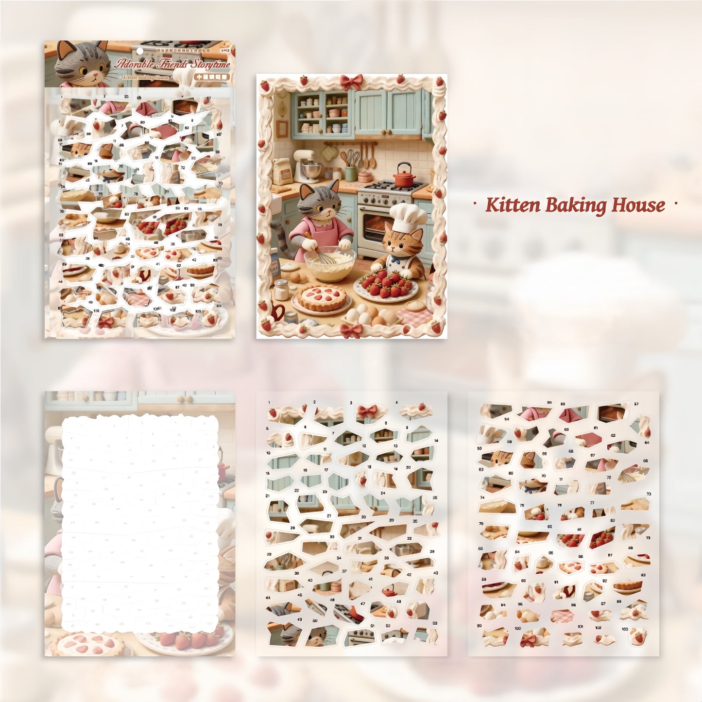 Cute Friends Story-telling Session 3D Sticker | 3 Cute Miniature Scenes