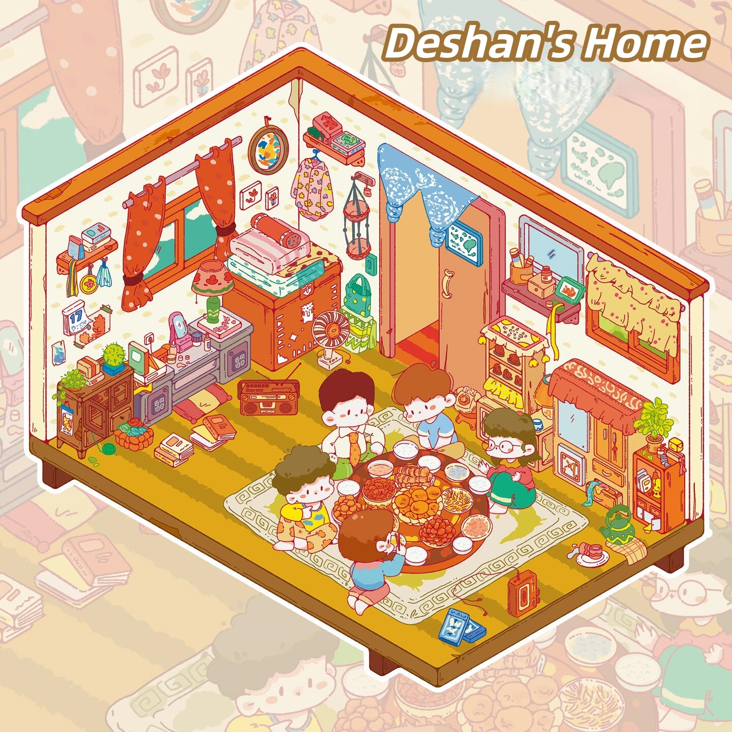 Reply 1988 3D Sticker | 4 Cute Miniature Scenes