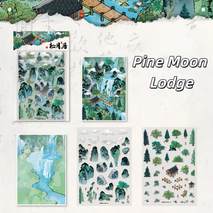 Ancient Village 3D Sticker | 4 Cute Miniature Scenes