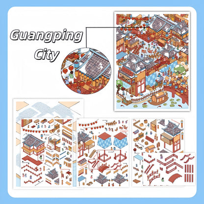 Ancient Pastimes 3D Sticker | 2 Cute Miniature Scenes