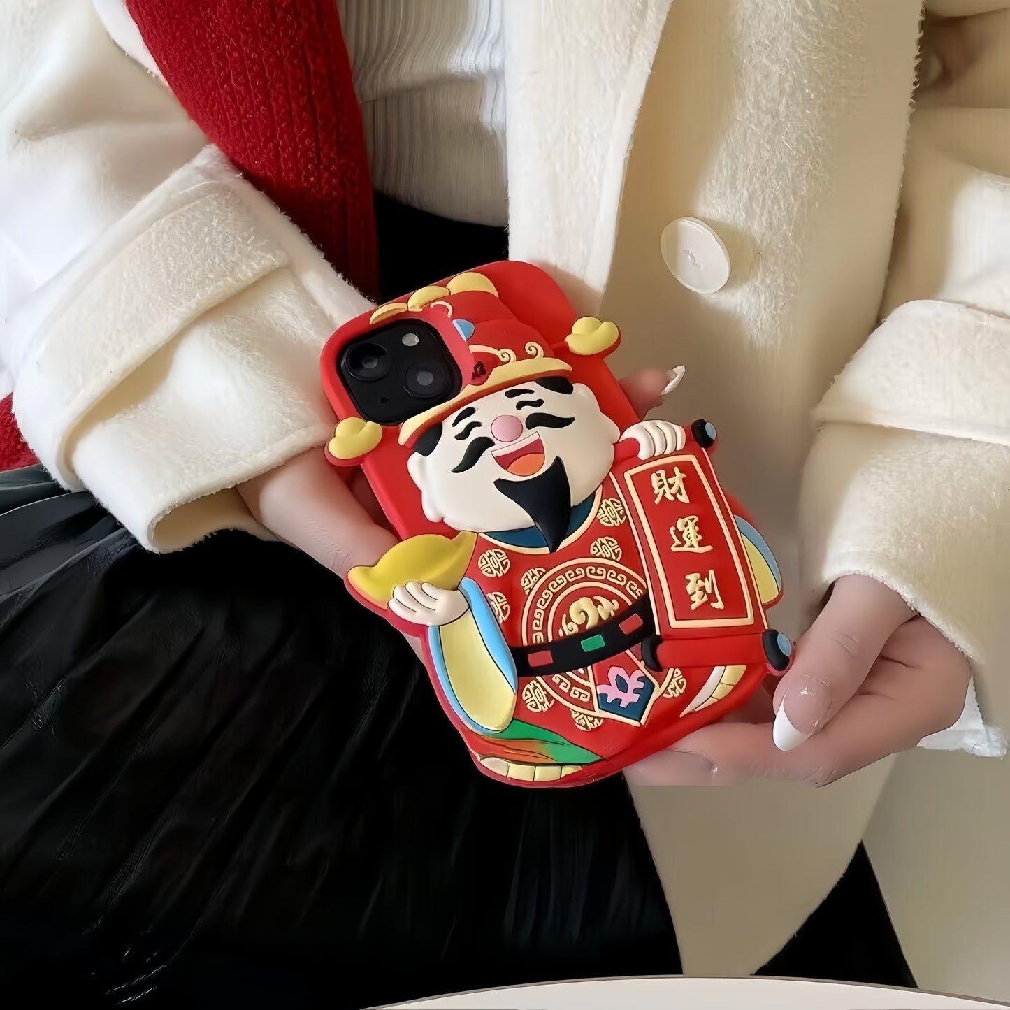 Red God of Wealth Silicone Phone Case