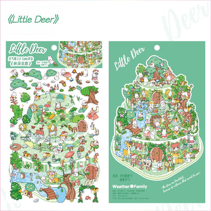 Tea Party 3D Sticker | 4 Cute Miniature Scenes