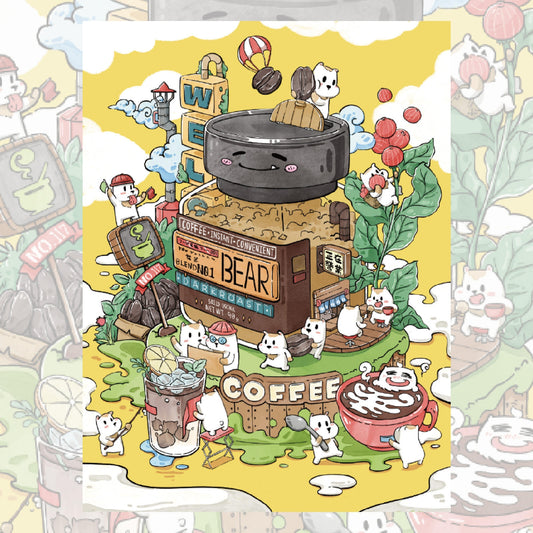 Bottle Coffee House 3D Sticker