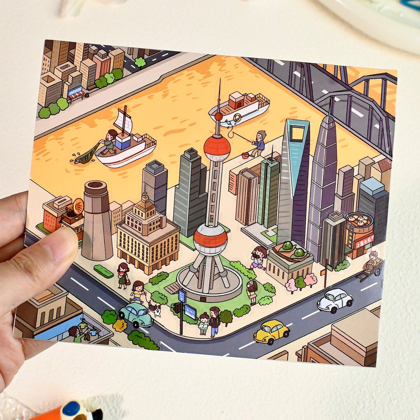 Traveling Through China 3D Sticker | 4 Cute Miniature Scenes