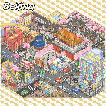 Megalopolis 3D Sticker | 3 Cute Miniature Scenes