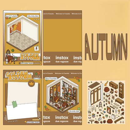 Travel Journal 3D Sticker | 4 Cute Miniature Scenes