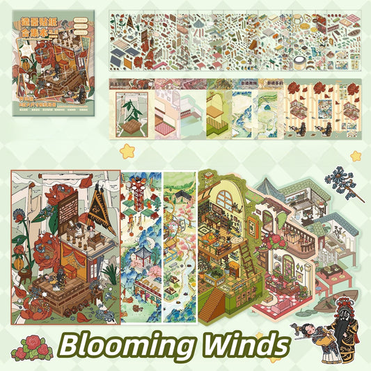 Blooming Winds 3D Sticker Book