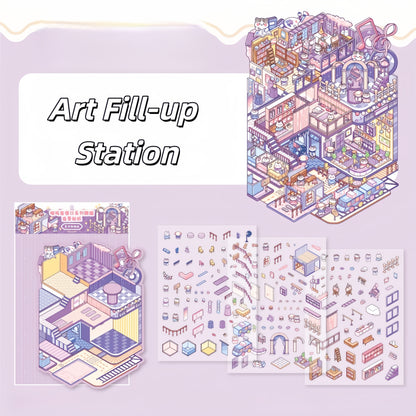 Kitten‘s Fantasy 3D Sticker | 3 Cute Miniature Scene