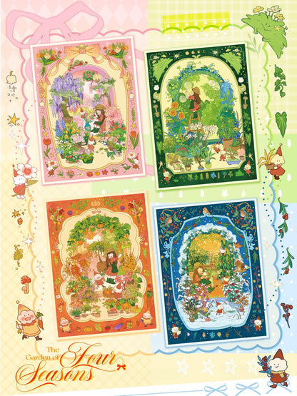 Garden of Four Seasons 3D Sticker | 4 Cute Miniature Scenes