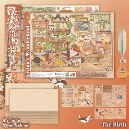 Vivian’s Wonderland 3D Sticker | 4 Cute Miniature Scenes