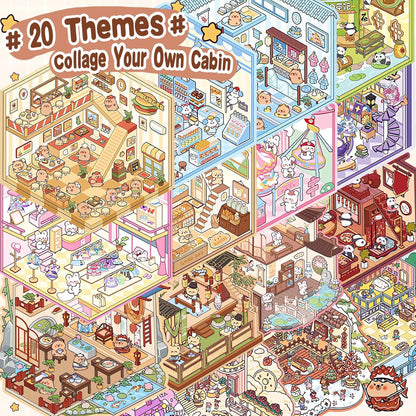 Tiny Animal Wonders 3D Sticker Material Book 1.0 – 20 Unique Scenes