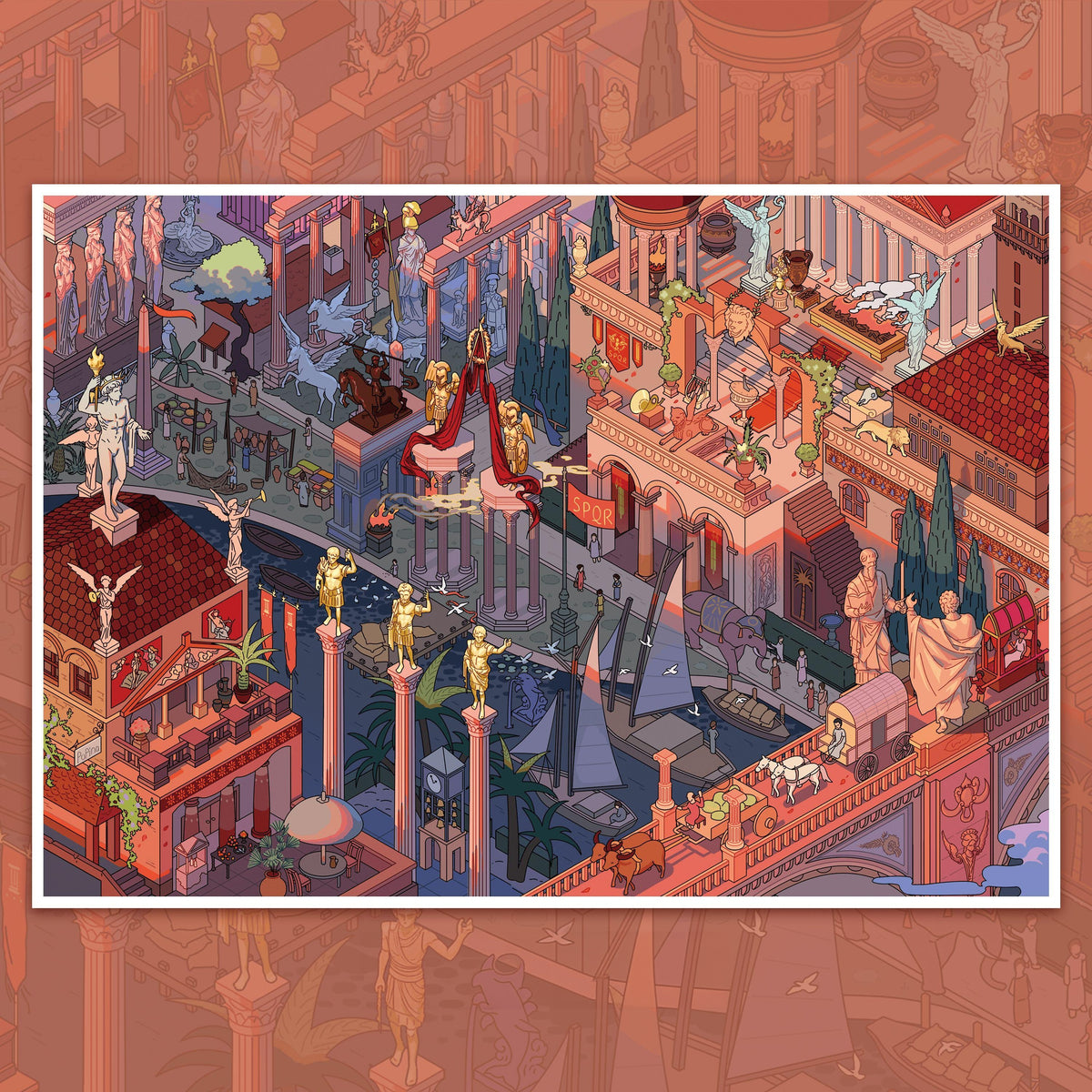 Civilizations of Old 3D Sticker | 3 Cute Miniature Scenes