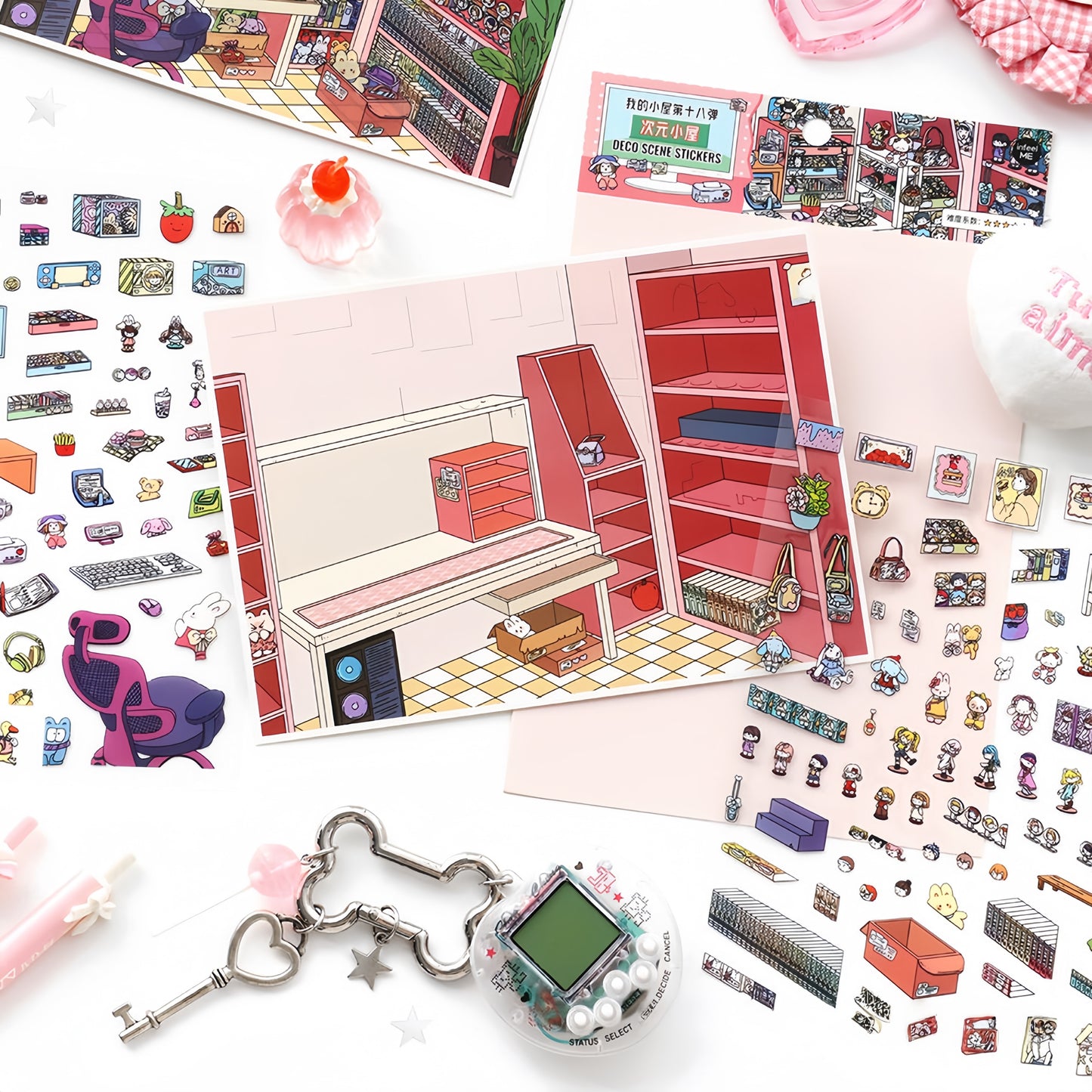 Dream Home 3D Sticker | 4 Cute Miniature Scenes