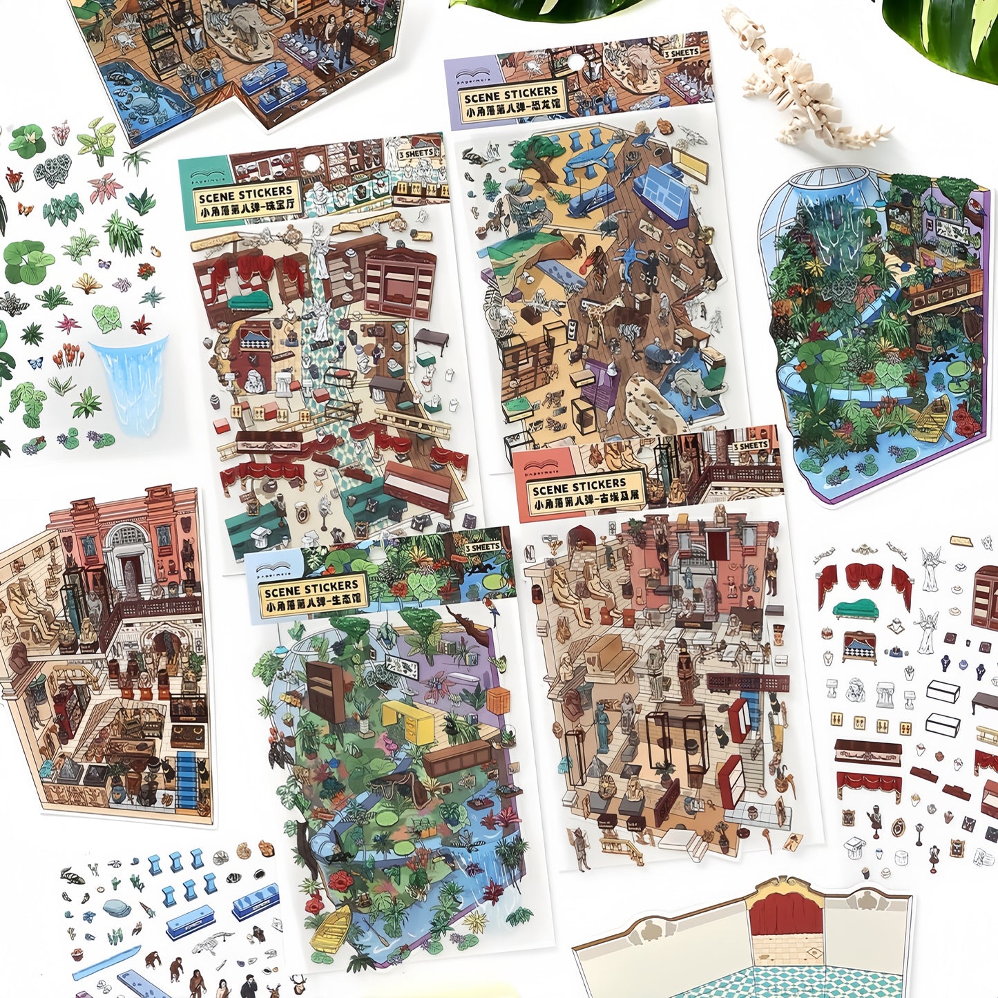 Little Exhibition 3D Sticker | 4 Cute Miniature Scenes
