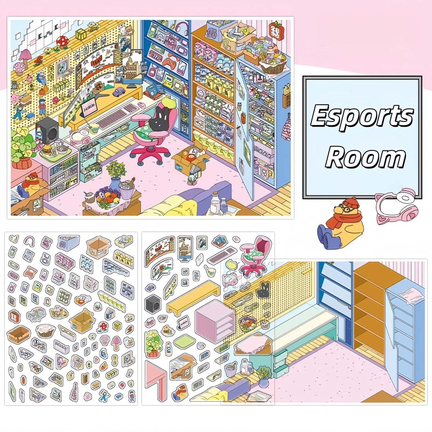 Dream Room 3D Sticker | 4 Cute Miniature Scene