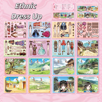 Ethnic Dress Up 3D Sticker Book