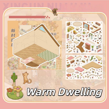 Two Lives 3D Sticker | 2 Cute Miniature Scenes