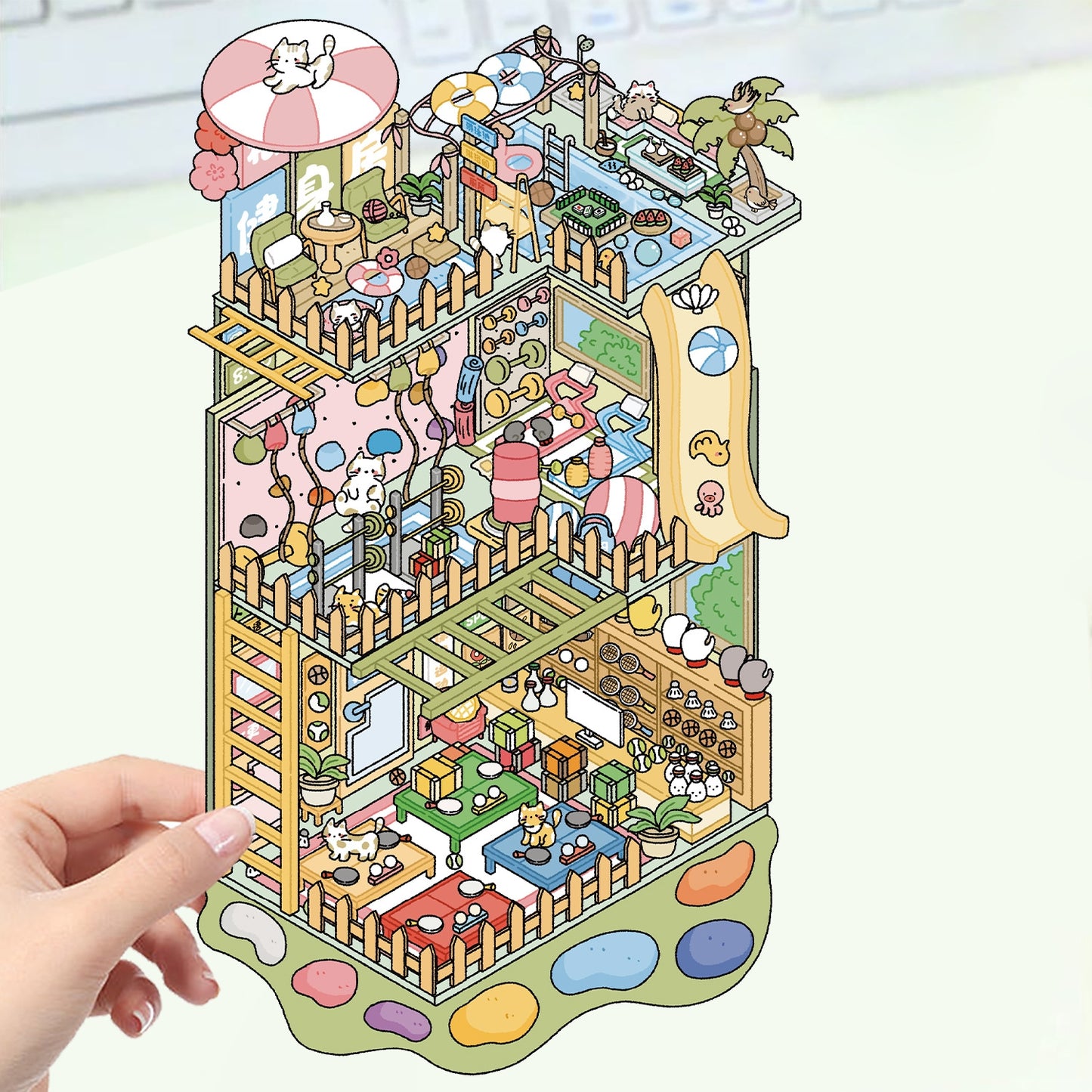 Confused Fitness Gym 3D Sticker