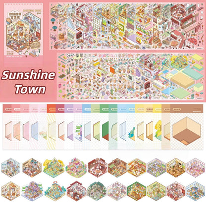Sunshine Town 3D Sticker Book