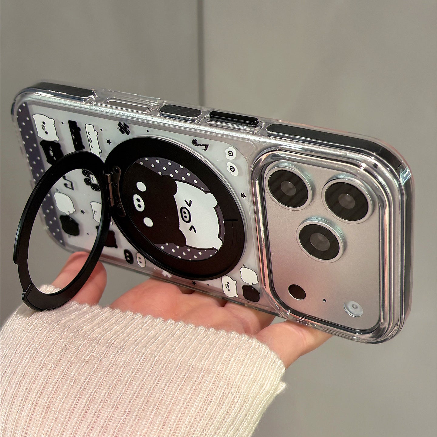 Black and White Pig Acrylic Phone Case