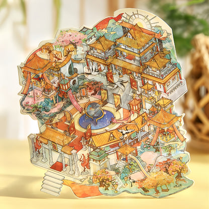 Mythical Oriental Series 3D Sticker | 2 Cute Miniature Scenes