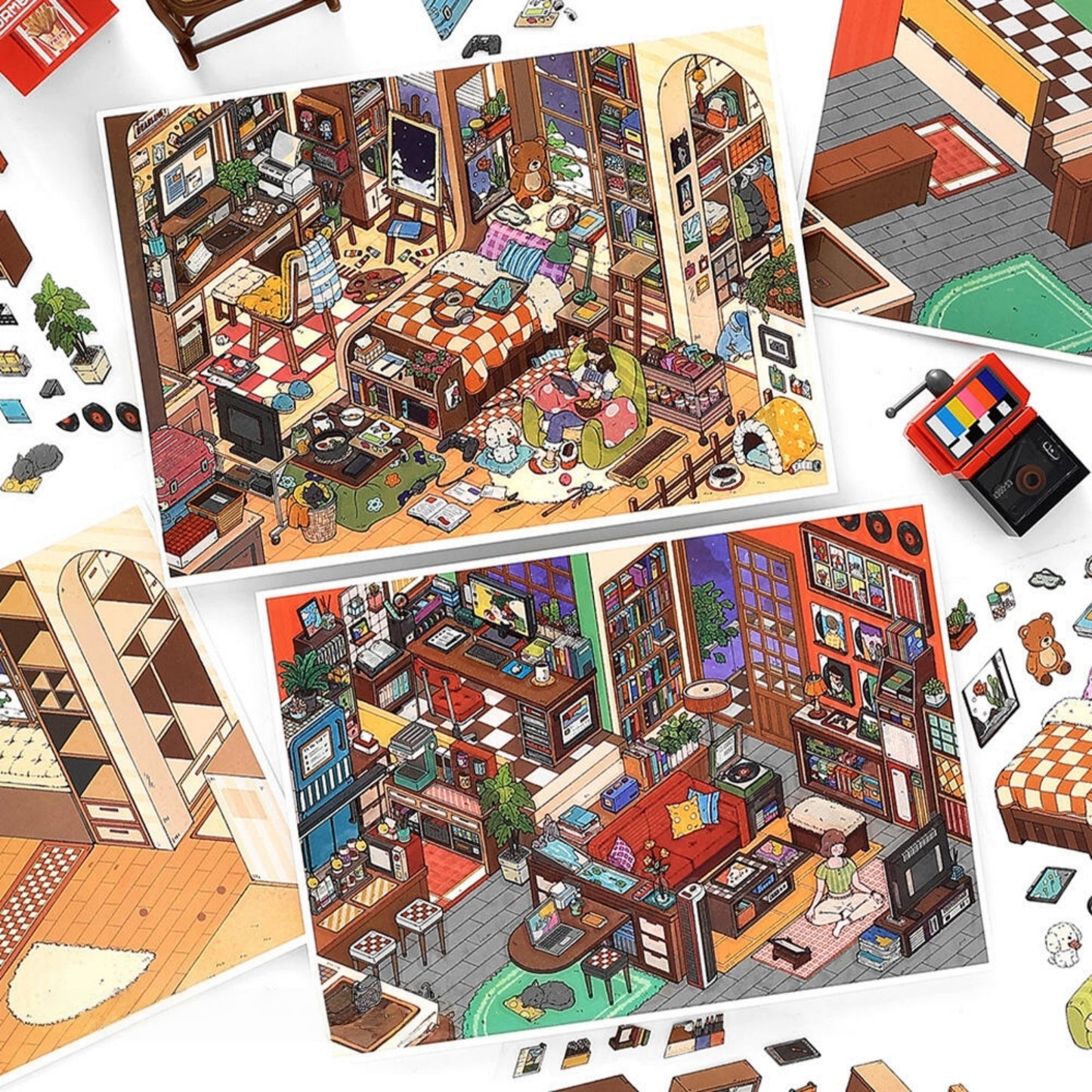 MBTI Home 3D Sticker | 2 Cute Miniature Scenes