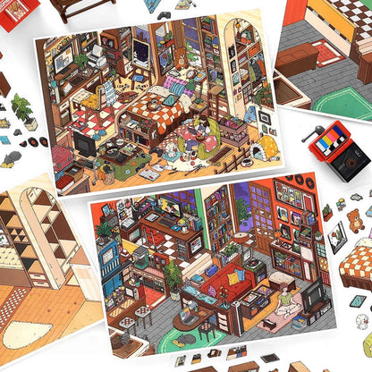 MBTI Home 3D Sticker | 2 Cute Miniature Scenes