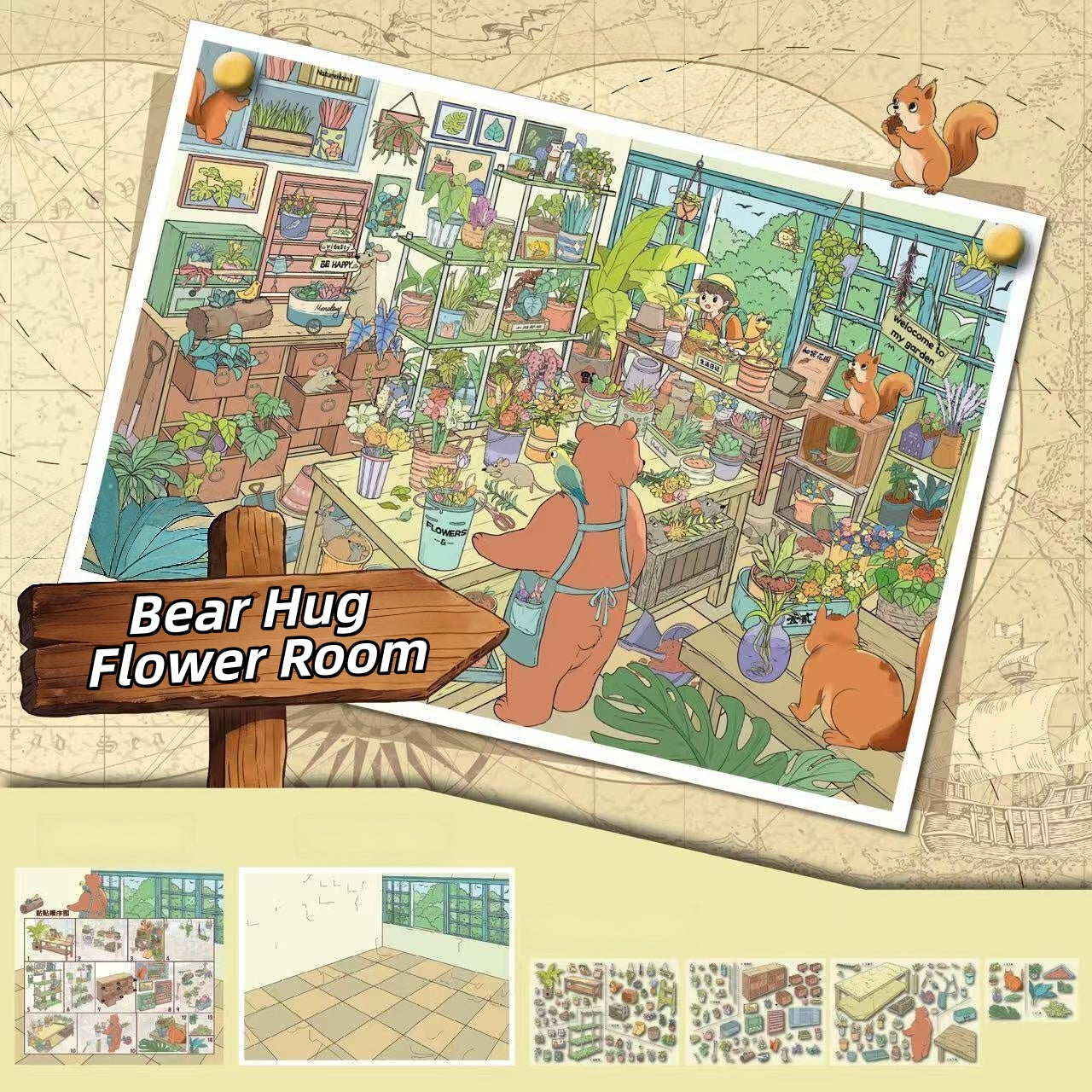 Explorer Series 3D Sticker | 4 Cute Miniature Scenes