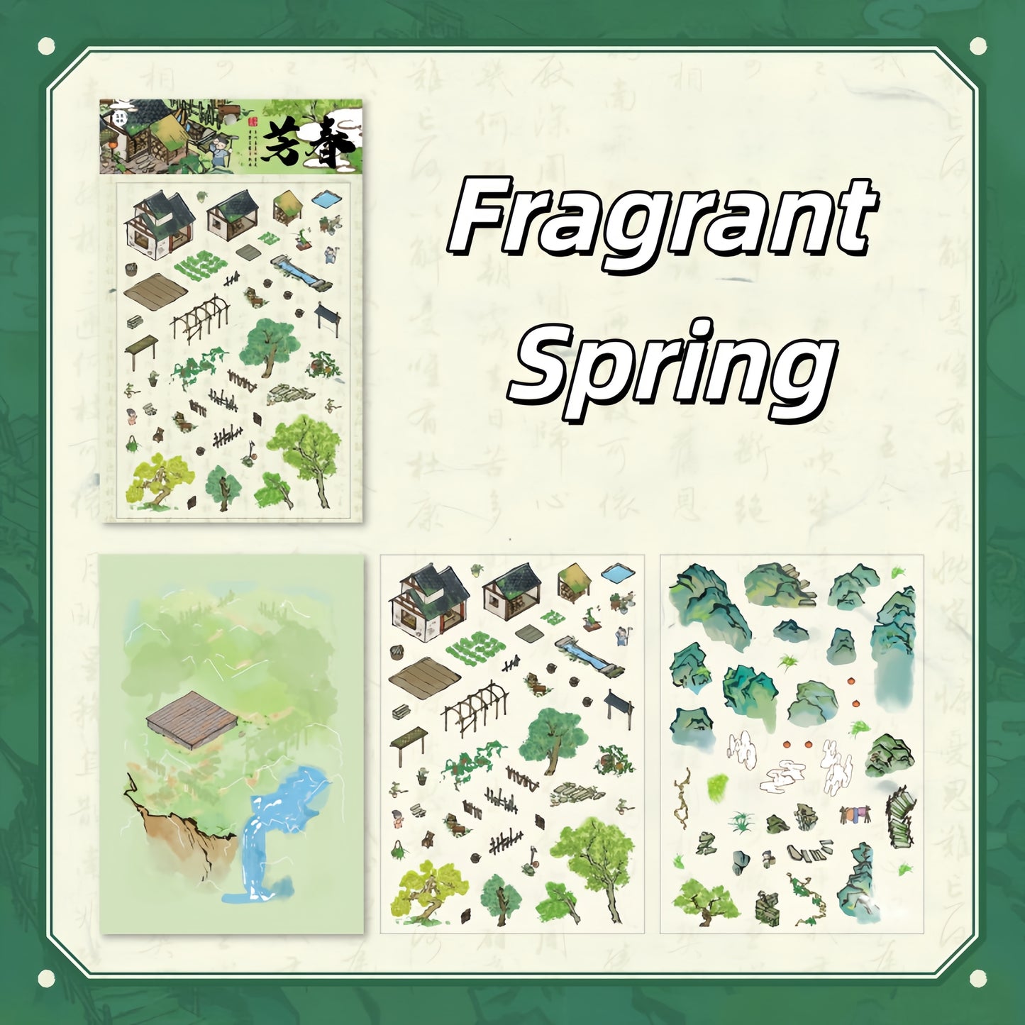 Poetic Seasons 3D Sticker | 4 Cute Miniature Scene