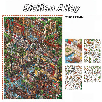 Imagination Station 3D Sticker | 6 Cute Miniature Scenes