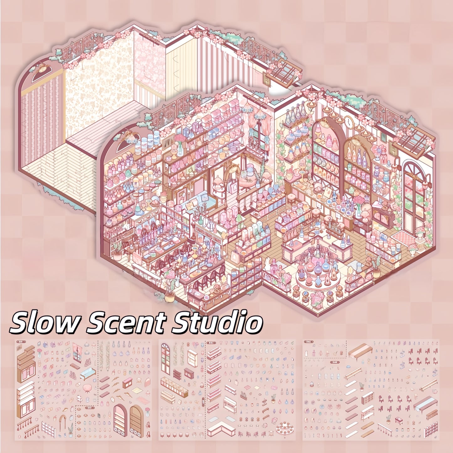 Shelf Display 3D Sticker | 2 Cute Miniature Scenes