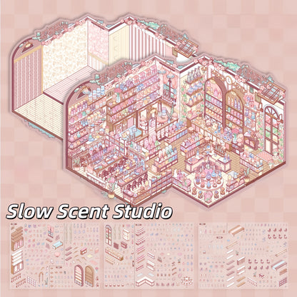 Shelf Display 3D Sticker | 2 Cute Miniature Scenes