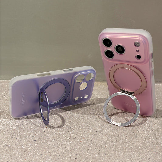 Matte Solid Color Rotating Stand Acrylic Phone Case