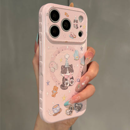 Coffee Bear & Kitty Magnetic Stand Acrylic Phone Case