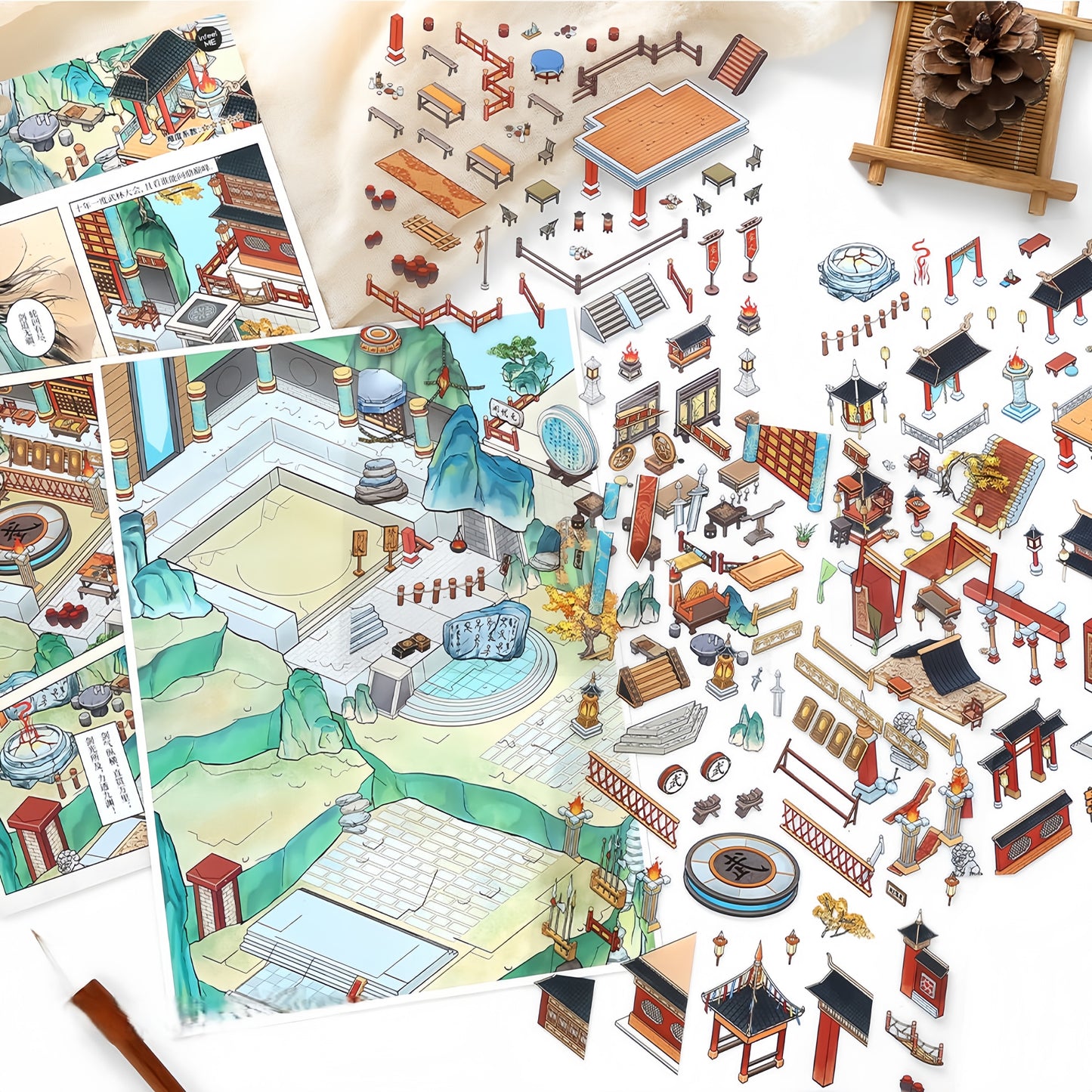 Dueling Stages 3D Sticker | 2 Cute Miniature Scenes
