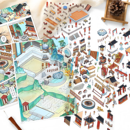 Dueling Stages 3D Sticker | 2 Cute Miniature Scenes