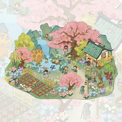 The Peach Blossom Spring 3D Sticker
