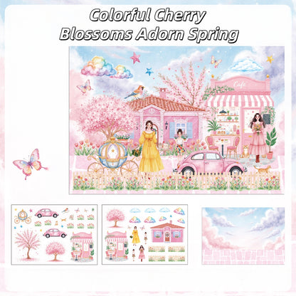 Breath of Blossoms 3D Sticker | 4 Cute Miniature Scenes