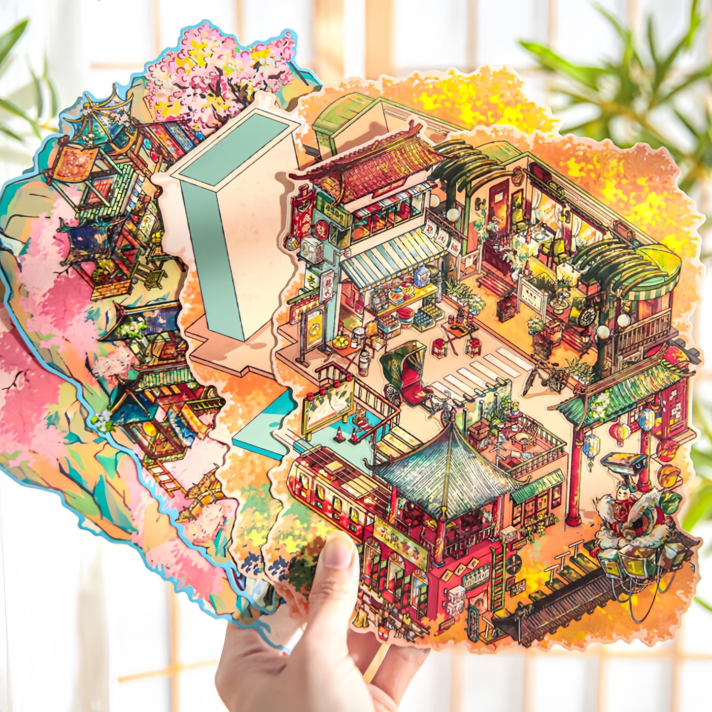 A Dream of Orchid Mountain 3D Sticker | 2 Cute Miniature Scenes