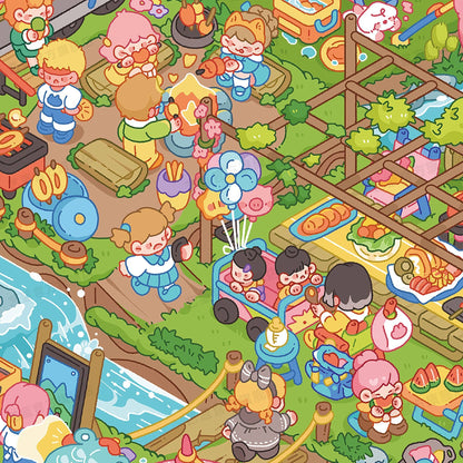 Outdoor Escapes 3D Sticker | 2 Cute Miniature Scenes