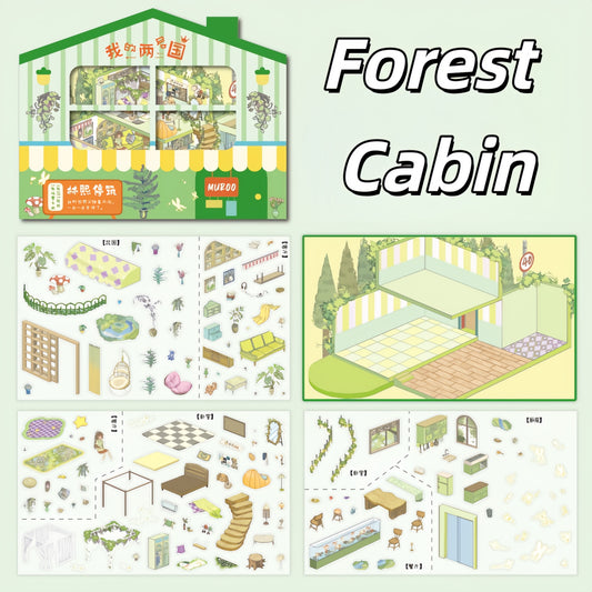 My Two-Story Kingdom 3D Sticker | 4 Cute Miniature Scenes