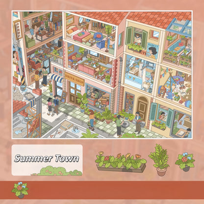 Small Town Stories 3D Sticker | 5 Cute Miniature Scenes