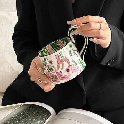 Pink Leopard Rainforest Adventure Ceramic Mug