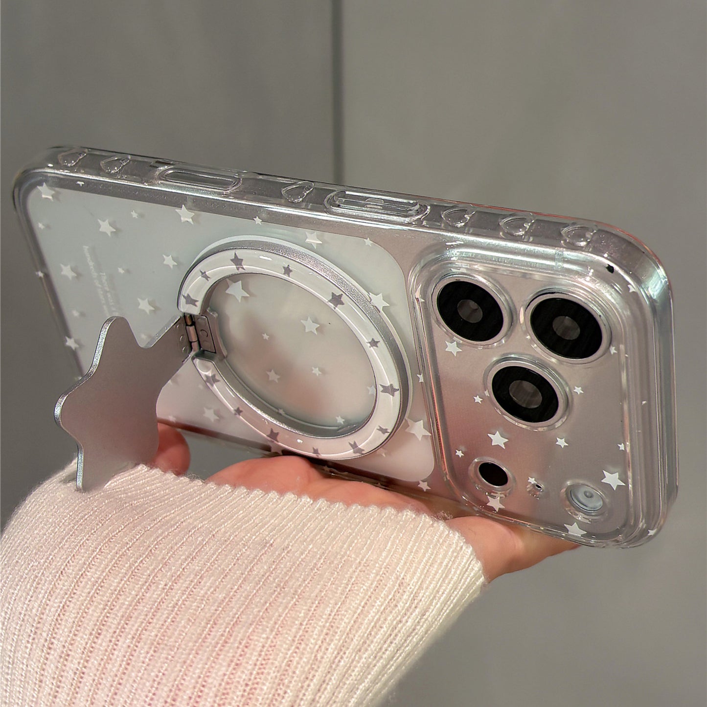 Simple Star Magnetic Stand Acrylic Phone Case